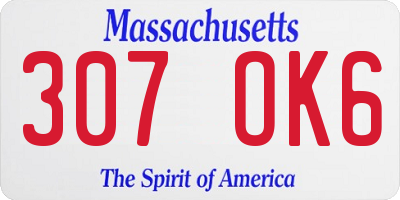 MA license plate 307OK6