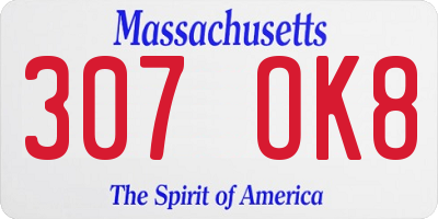 MA license plate 307OK8