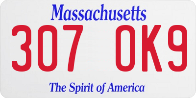 MA license plate 307OK9