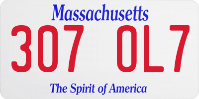 MA license plate 307OL7