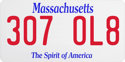 MA license plate 307OL8