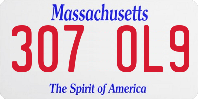 MA license plate 307OL9