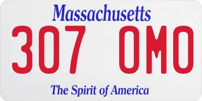 MA license plate 307OM0