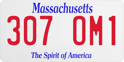 MA license plate 307OM1