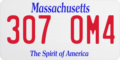 MA license plate 307OM4