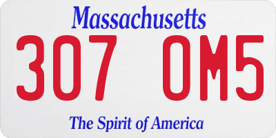 MA license plate 307OM5