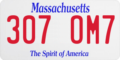 MA license plate 307OM7