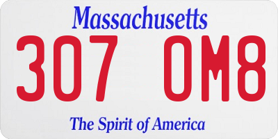 MA license plate 307OM8