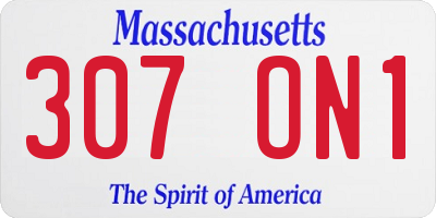 MA license plate 307ON1