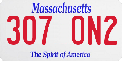 MA license plate 307ON2