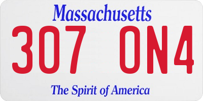 MA license plate 307ON4