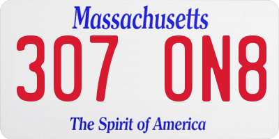 MA license plate 307ON8