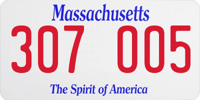 MA license plate 307OO5