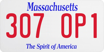 MA license plate 307OP1