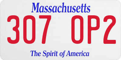MA license plate 307OP2