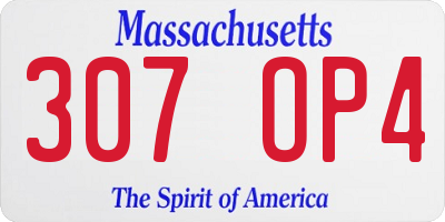 MA license plate 307OP4