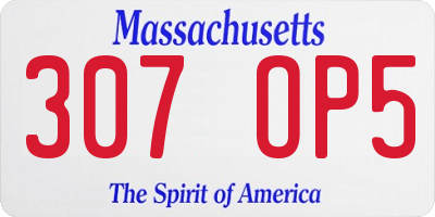 MA license plate 307OP5