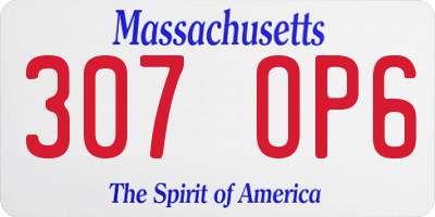 MA license plate 307OP6