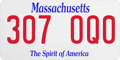 MA license plate 307OQ0