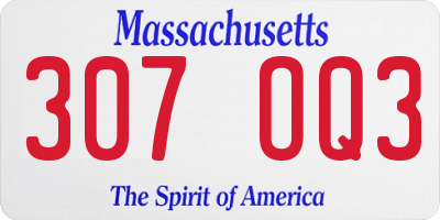 MA license plate 307OQ3