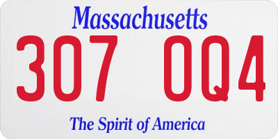 MA license plate 307OQ4