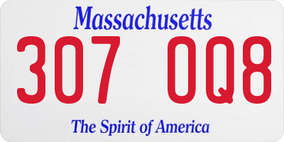 MA license plate 307OQ8