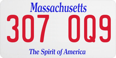 MA license plate 307OQ9