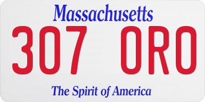 MA license plate 307OR0