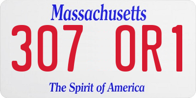 MA license plate 307OR1