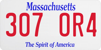 MA license plate 307OR4