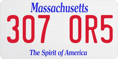 MA license plate 307OR5