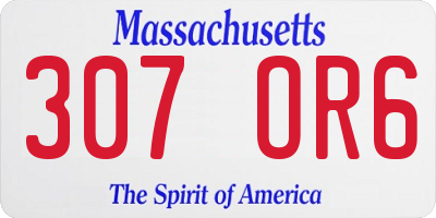 MA license plate 307OR6