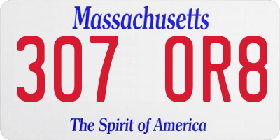MA license plate 307OR8
