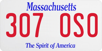 MA license plate 307OS0