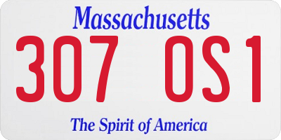 MA license plate 307OS1