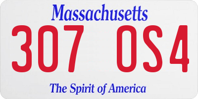 MA license plate 307OS4