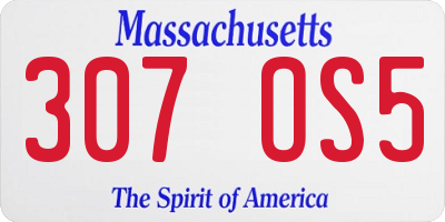 MA license plate 307OS5