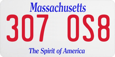 MA license plate 307OS8