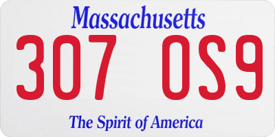 MA license plate 307OS9