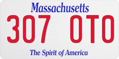 MA license plate 307OT0