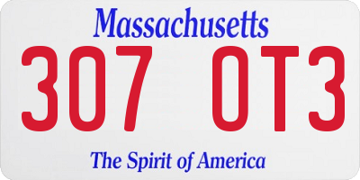 MA license plate 307OT3