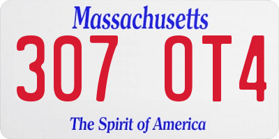 MA license plate 307OT4