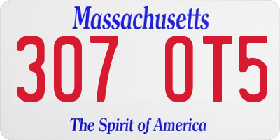 MA license plate 307OT5