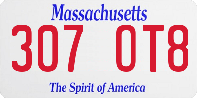 MA license plate 307OT8