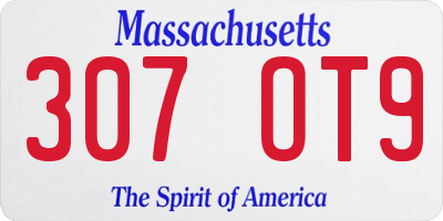 MA license plate 307OT9