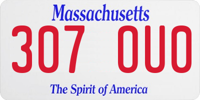 MA license plate 307OU0