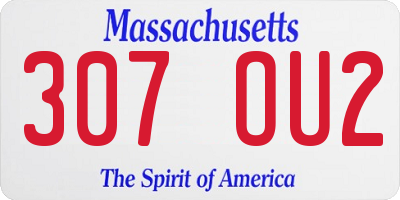 MA license plate 307OU2