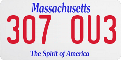 MA license plate 307OU3