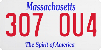 MA license plate 307OU4