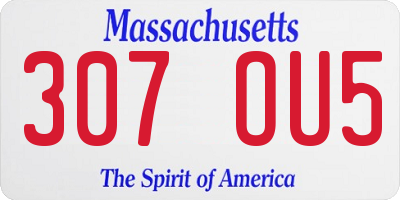 MA license plate 307OU5